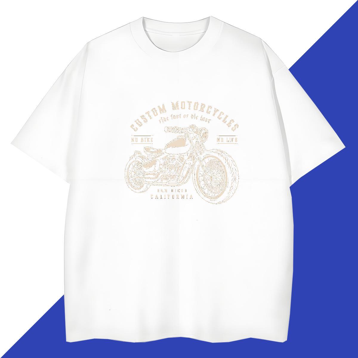 Fashion New T-Shirts Motorcycle Tshirts 230g Cotton Hip Hop Free Shipping Customized Short Sleeve Soft Tshirt for Man Woman