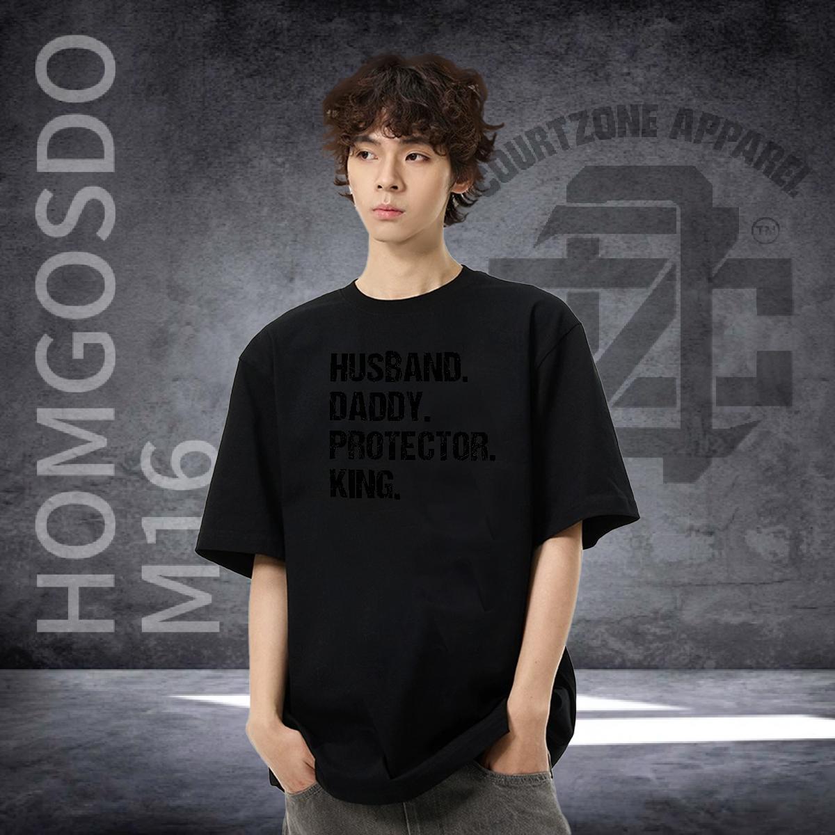 Casual New T shirt letter Wear 230g Cotton Daily Outfit Free Shipping Graphic O-Neck Short Sleeve Men Tshirts