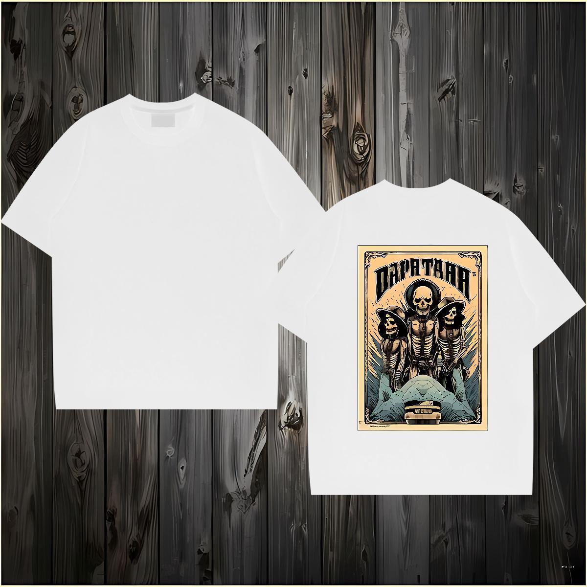 2024 DIY Mens T Shirts skull Tees 230g Cotton Spring Summer Cool Design Custom Cartoon Short Sleeve Soft Men Tops Tees