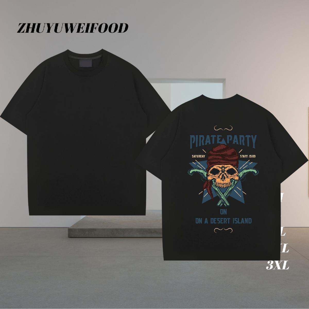 DIY Customized T shirt skull Polos 100% Cotton 230g Beach Free Shipping Oversized 3XL 4XL Breathable Short Sleeve Men Tops Tees
