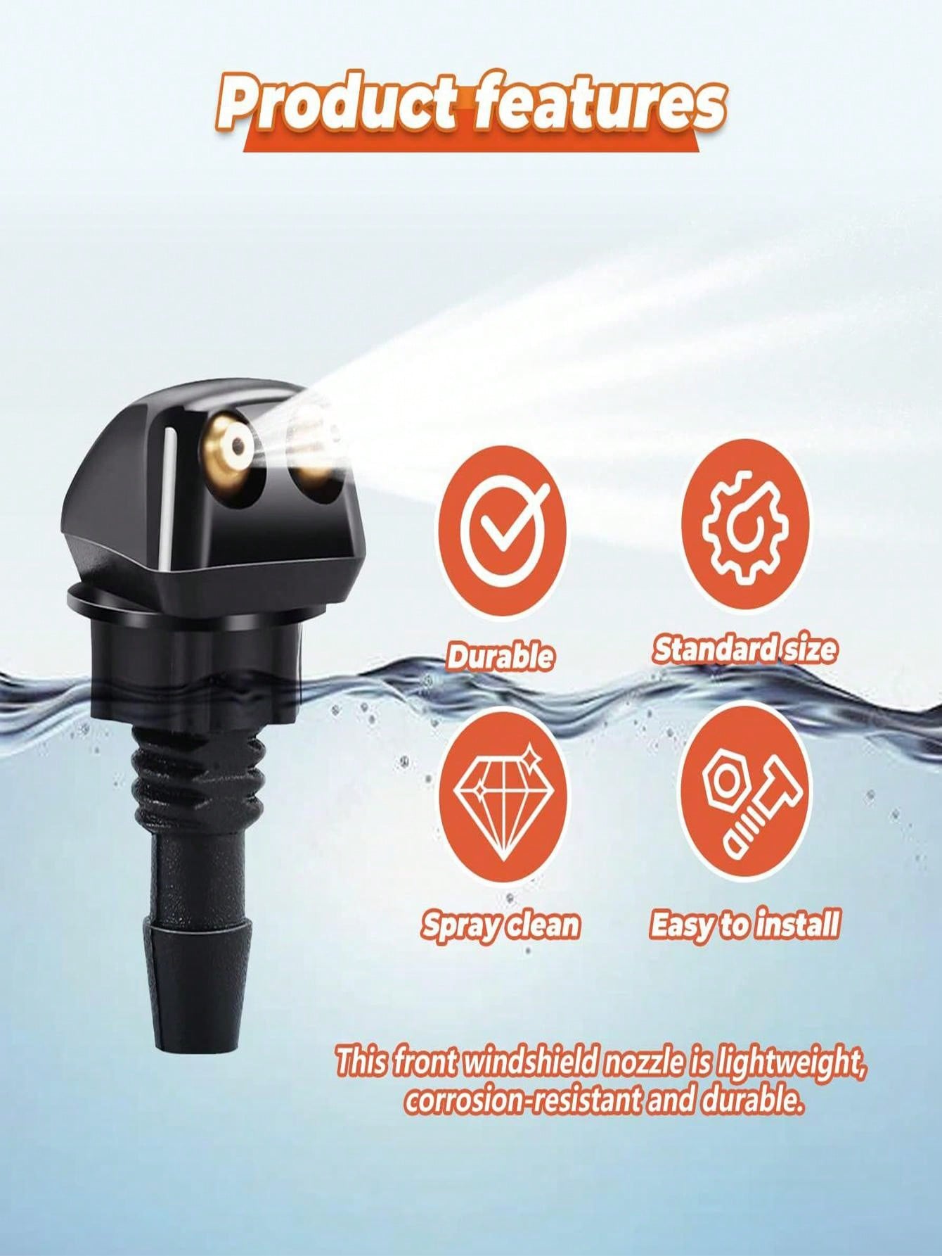 11pcs Universal Car Wiper Spray Nozzle Wiper Sprayer Auto Parts Adjustable Angle Spray