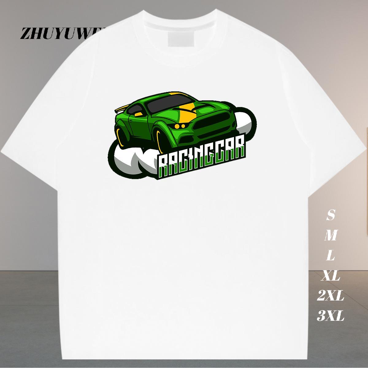 Fashion Design Mens T Shirts car Tees Shirts 230g 100% Cotton Summer Casual Designer White Plus Size Breathable Tshirts