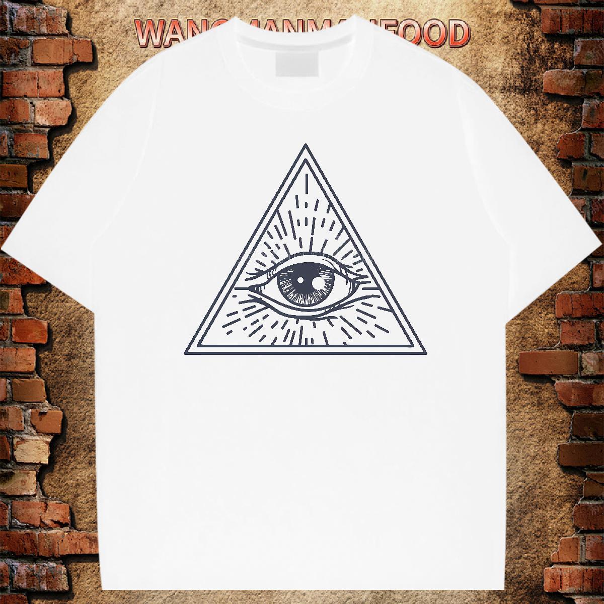 Free Shipping Man T Shirts eye of the devil Clothings 230g 100% Cotton Daily Wear Soft Asian Size Breathable Short Sleeve Men Tees