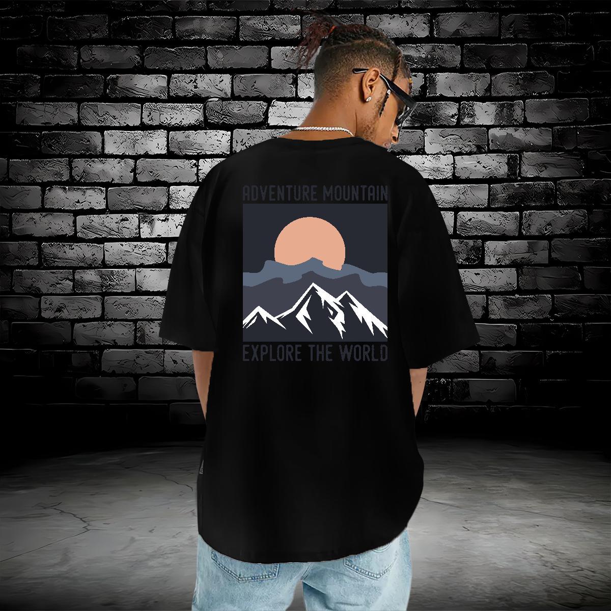 Fashion Casual Mens T Shirts sun Wear 230g Cotton Outdoor TOP Quality Asian Size Round Neck Short Sleeve Mens Tshirts