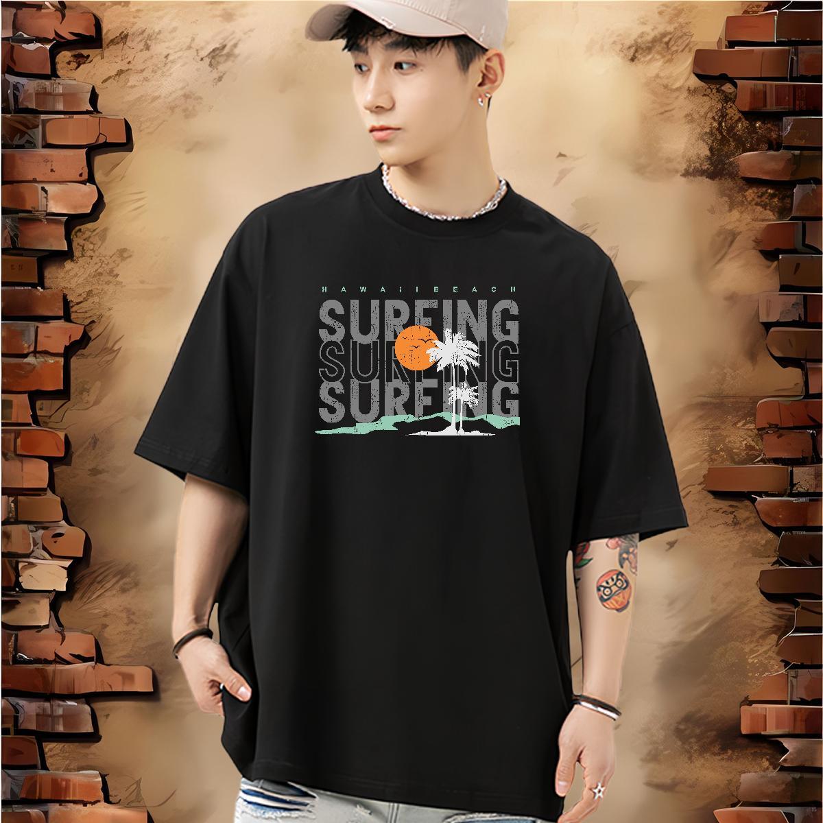 Fashion Designer Mens T Shirts letter Polos 230g Pure Cotton Daily Wear Loose White Plus Size O Neck Short Sleeves Tshirt for Man Woman