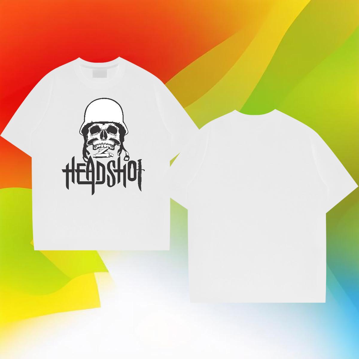 2024 Men T Shirts skull Tops Tees 230g Pure Cotton Sports Casual Soft Oversized Breathable Crew Neck Couples T Shirts