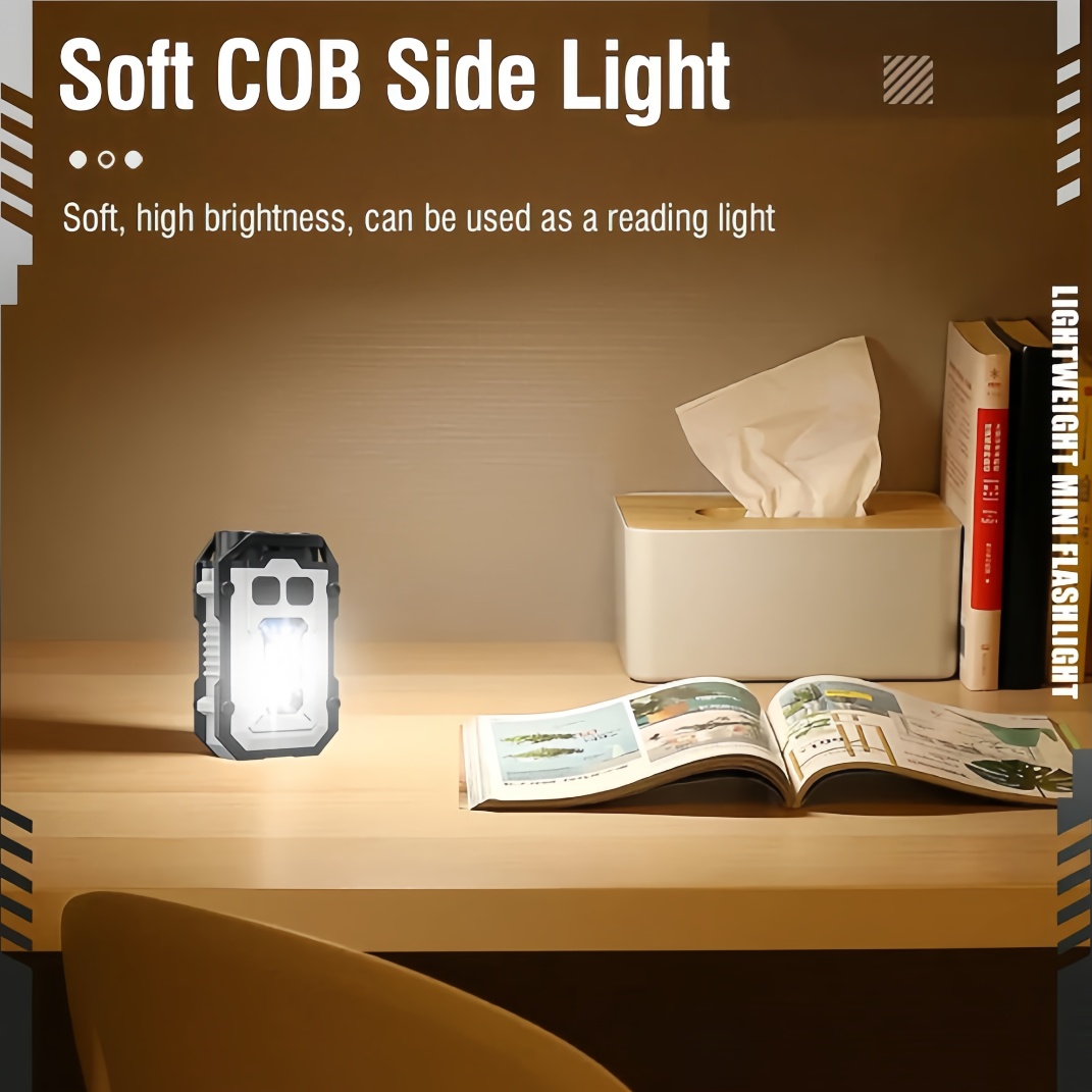Ultra Bright Mini Portable Keychain Flashlight with Multi-Function LED Lighting - Ideal for Emergency Hiking & Camping