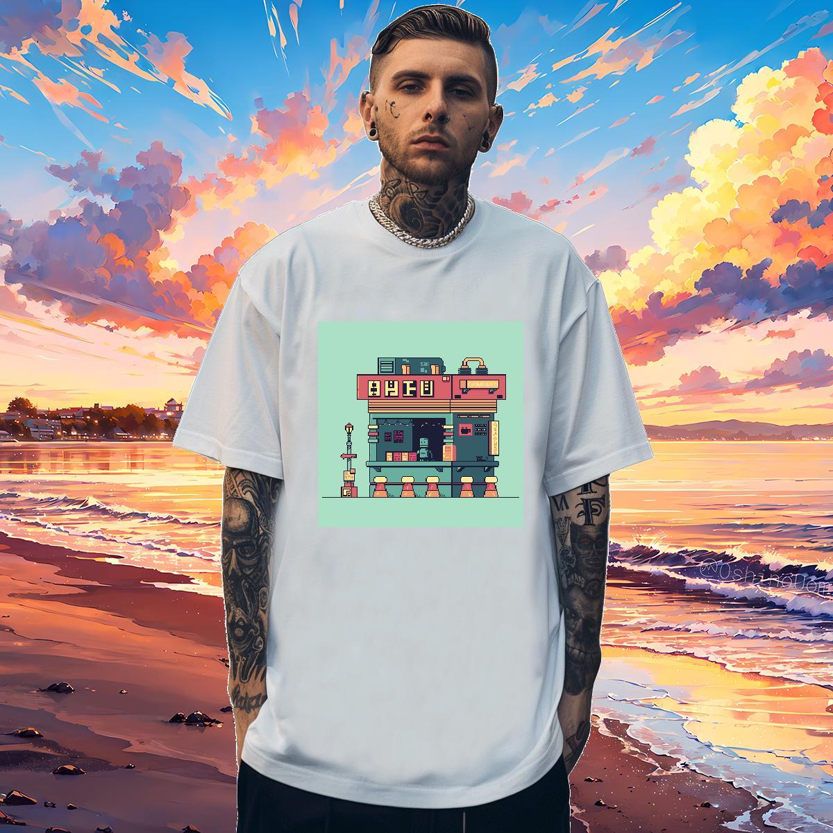 2024 New T shirt robot Clothings 230g Cotton Home Outdoor Soft Custom Printing Breathable Short Sleeve Couples T Shirts