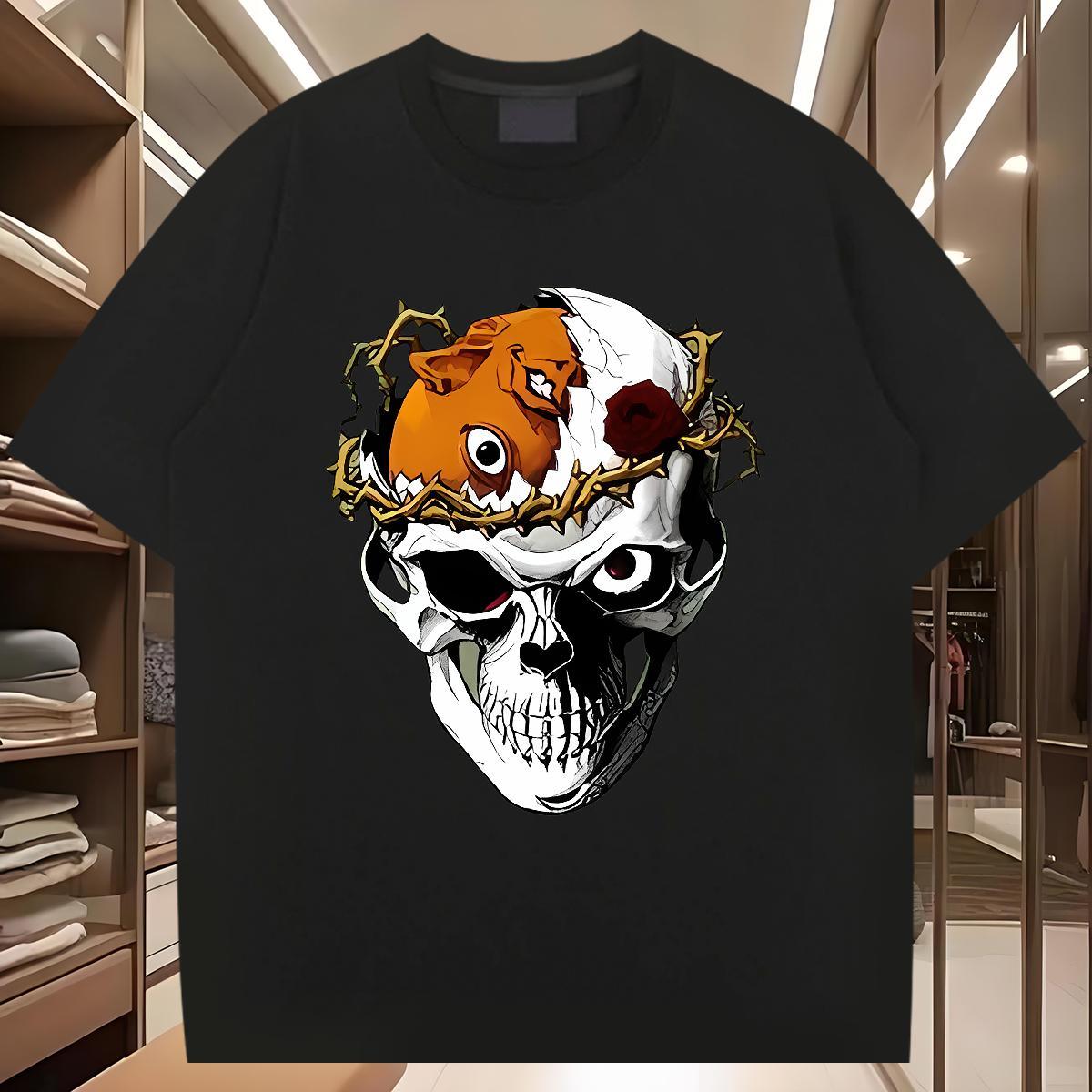 Brand Mens T Shirts monster Top Tees 230g Cotton Summer Casual Soft Plus Size Cartoon Breathable Crew Neck Tshirts