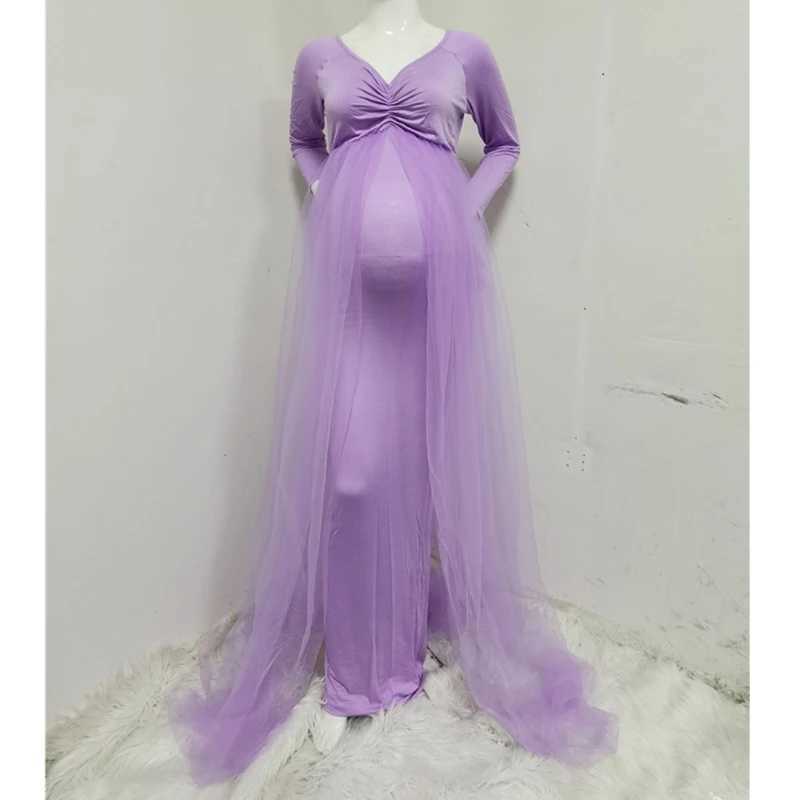2024 New Maternity Photo Props Lace Dresses Elegant Long Dress Pregnant Women Photo Maxi Dresses Pregnancy Evening GownY240806