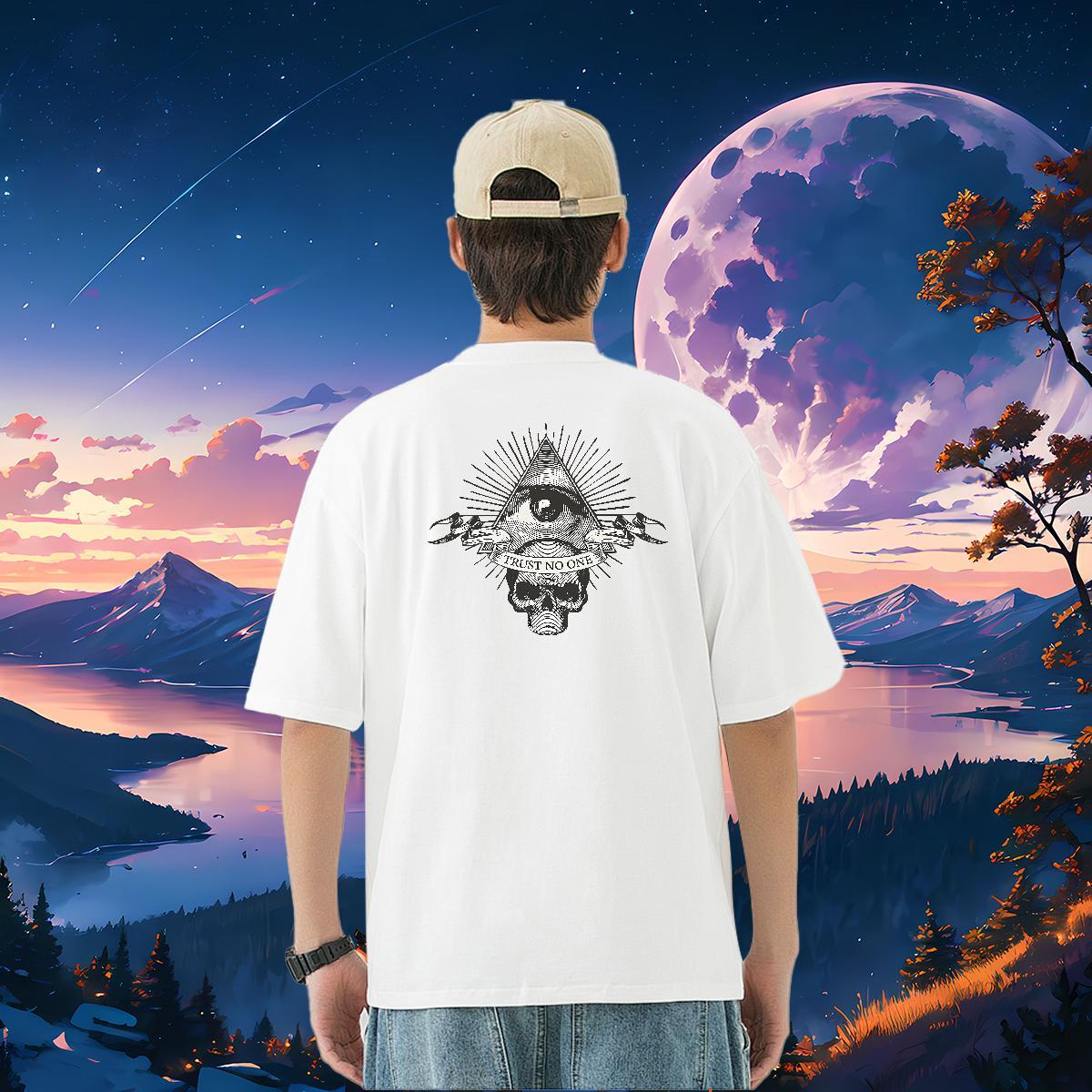 Designer T-Shirts eye of the devil Wear 230g Pure Cotton Street Wear Comfortable DIY Anime Short Sleeve Soft Mens Tshirts