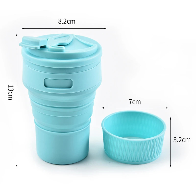 350ML silicone folding coffee portable outdoor travel beverage foldable water cup Z260202