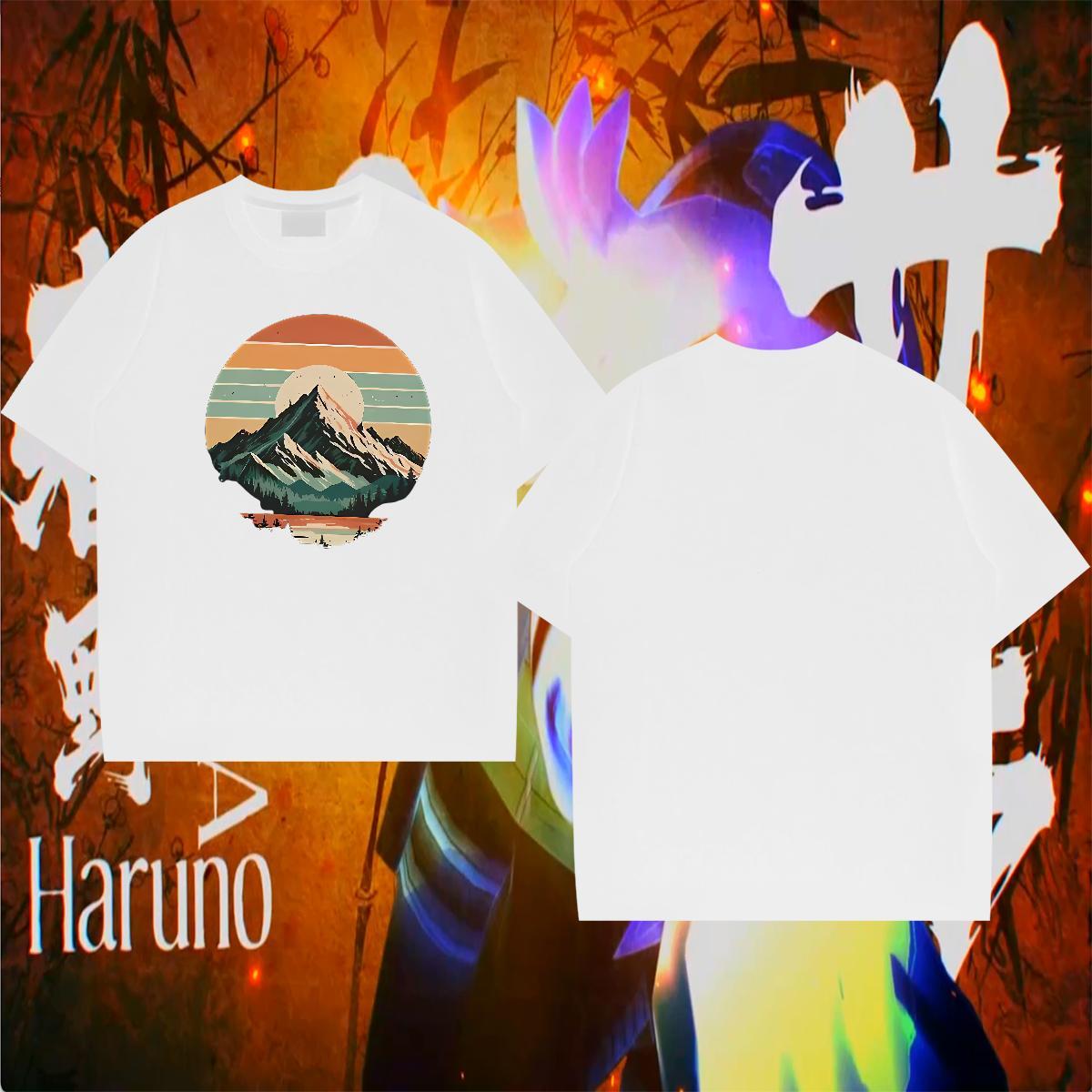 DIY Customized T-Shirts mountains Tees 230g Cotton Summer Casual TOP Quality Cartoon Printing L-4XL Short Sleeve Soft Tshirt for Man Woman