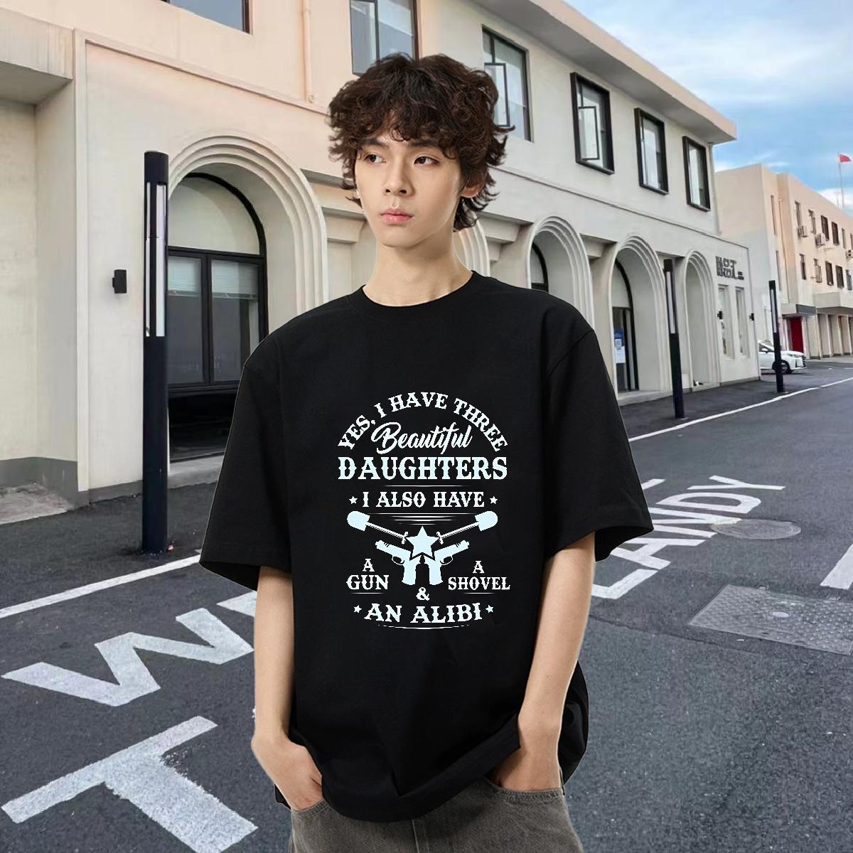 Free Shipping T-Shirts letter Tops Tees 230g Cotton Street Casual Wholesale Oversized Breathable Short Sleeve Men Tees