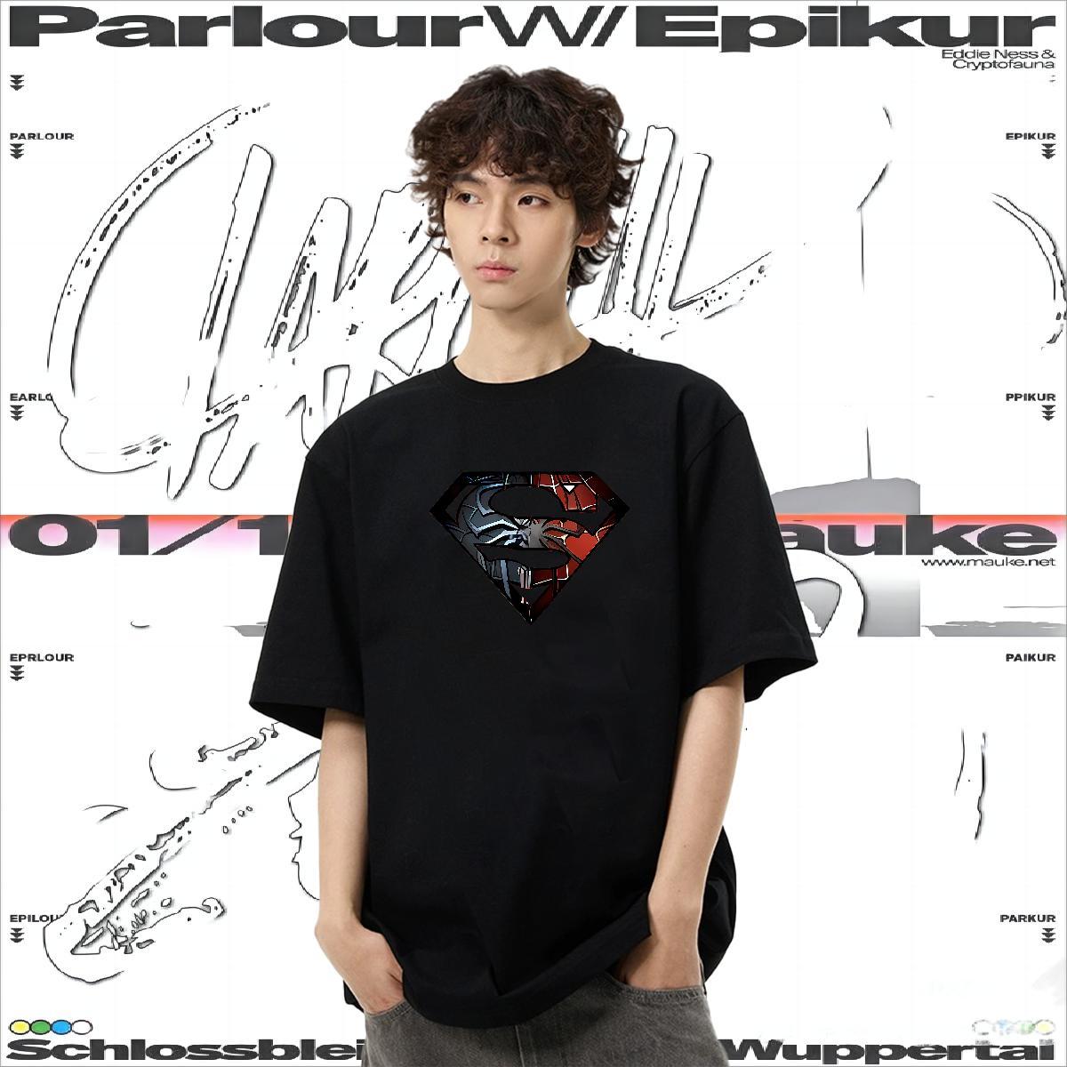 2024 DIY T-Shirts letter Polos 230g Pure Cotton Hip Hop Cool Design Cartoon Print Breathable Mens Tshirts