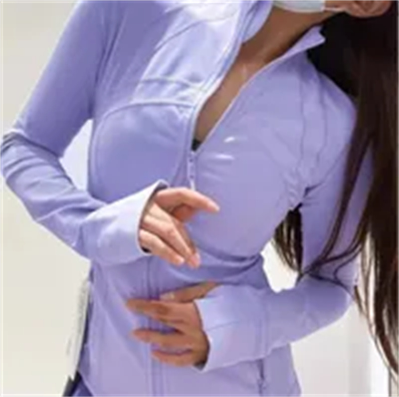 2024 Yoga Jacket Women Define Workout Sport Coat Fiess Sports Quick Dry Activewear Top Solid Zip Up Sweatshirt Sportwear jump girl close skin take ove