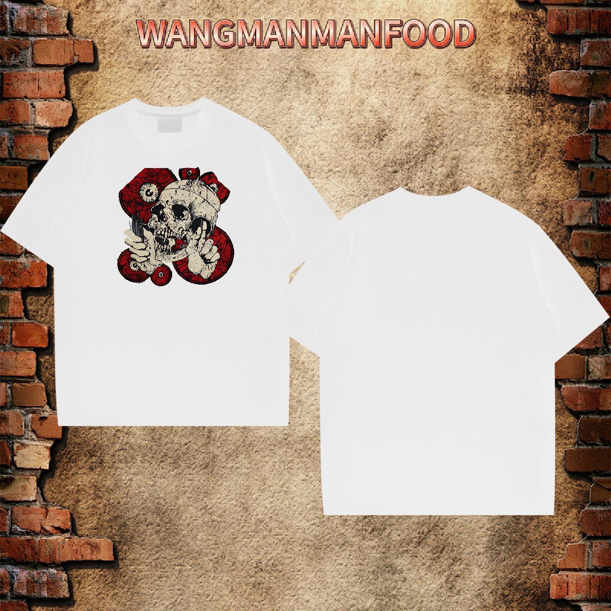 Casual New Man T Shirts skull Tshirts 230g Cotton Beach Cool Design Plus Size Cartoon Short Sleeve Soft Men Tops Tees