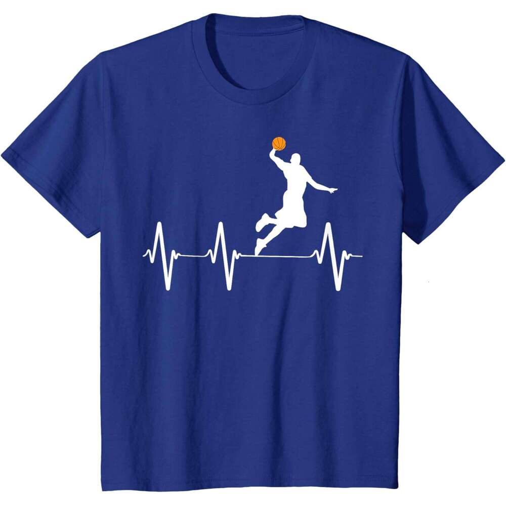 T shirt for Mens Basketball Heartbeat Shirts for Men and Boys T-Shirt shirts tshirt graphic tee Casual tops summer clothes Short sleeve Free shipping