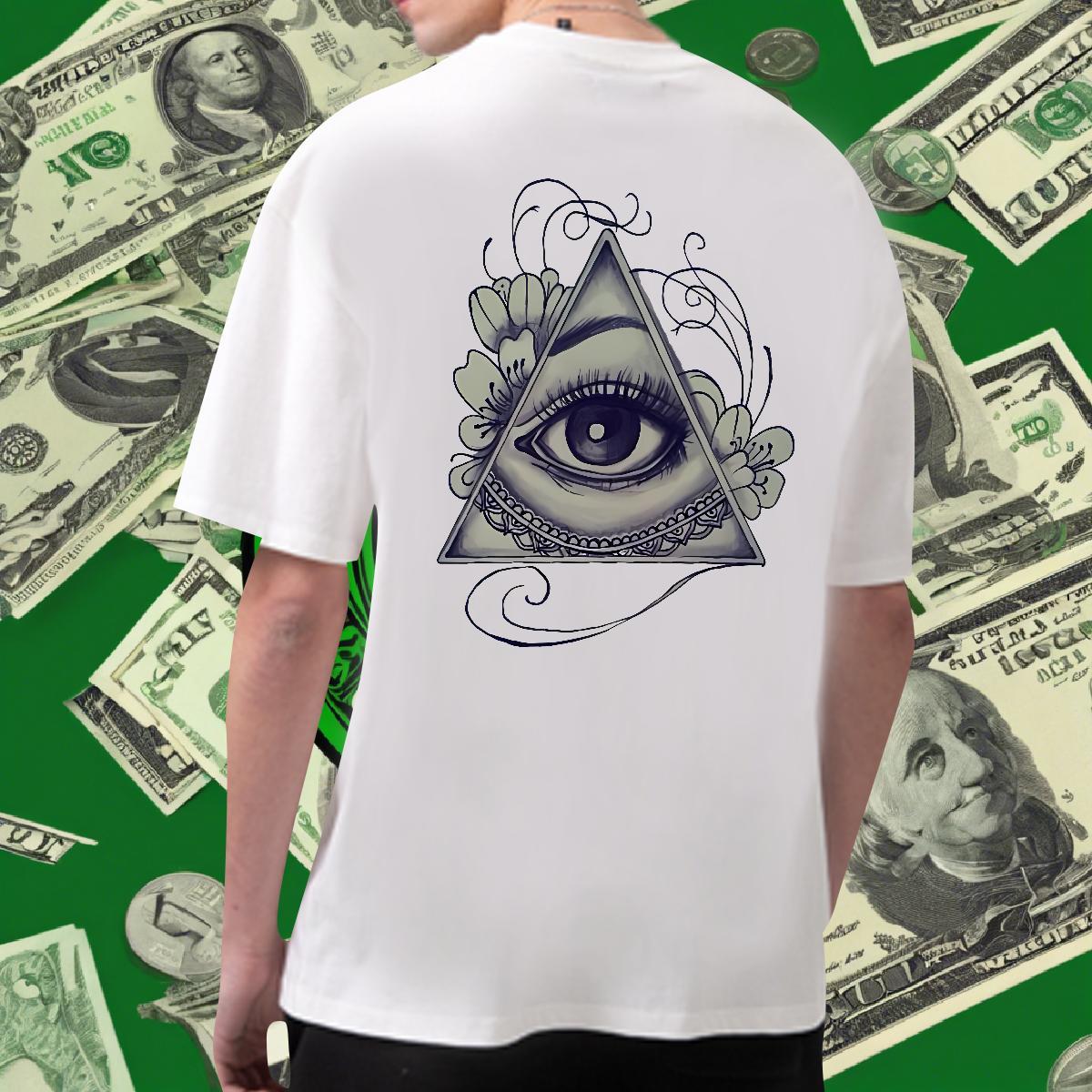 Factory Direct T-Shirts eye of the devil Top Tees 100% Cotton 230g Anime Printing Street Designer Oversized 4XL Breathable Soft Mens Tshirts