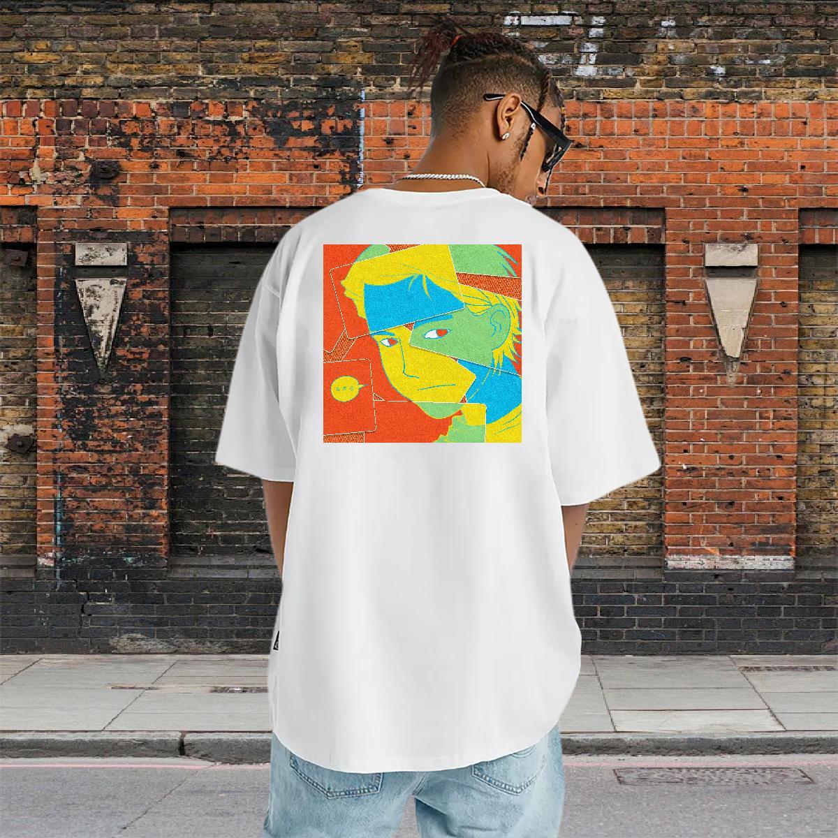 Classic T-Shirts for Men portrait Polos 230g 100% Cotton Daily Wear Free Shipping Custom Cartoon Breathable Men Tees