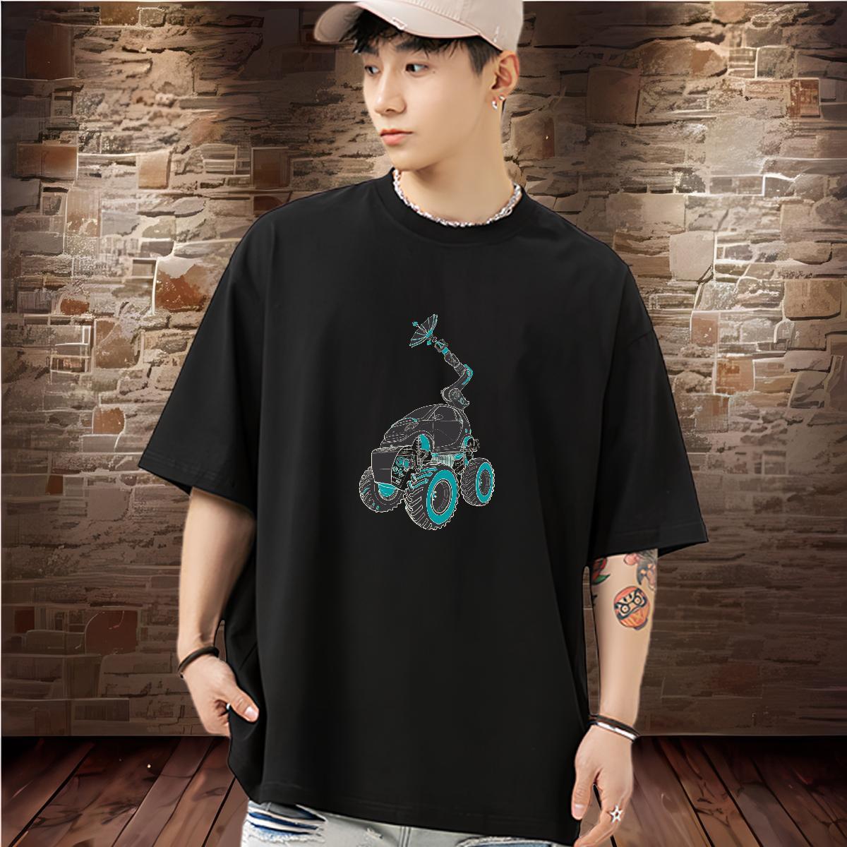 Designer T Shirt For Man telecar Tops Shirt 230g 100% Cotton Sport Loose Oversized 3XL 4XL Breathable Short Sleeve Tshirts