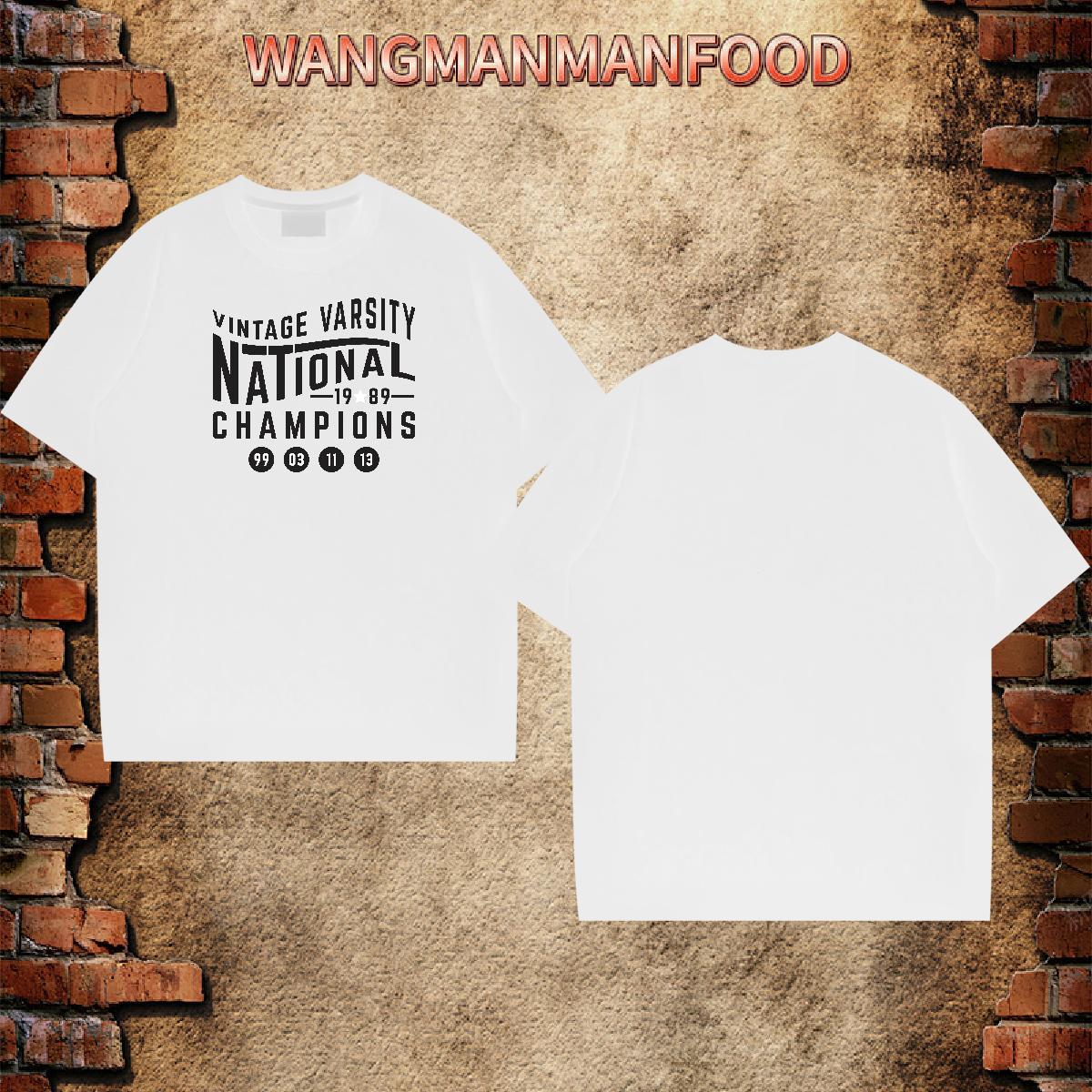 New T-Shirts for Men letter Tees Shirts 230g 100% Cotton High Street Hip Hop Comfortable Anime O-Neck Short Sleeve Men Tees