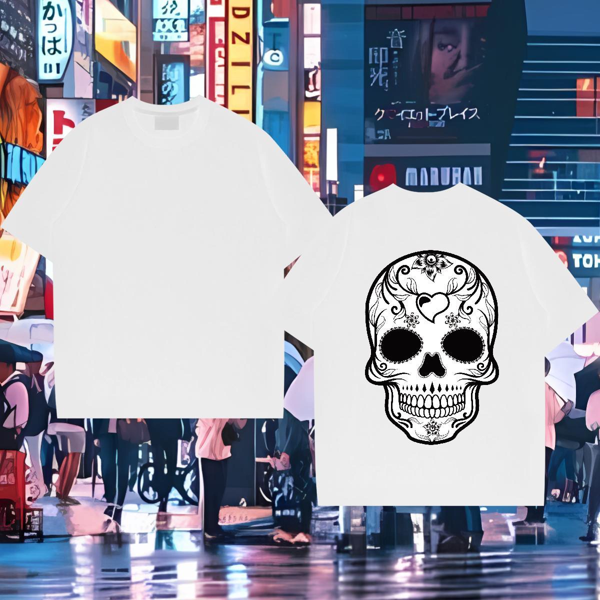 2024 Mens T Shirts skull Clothings 230g Cotton Home Outdoor Classic Custom Anime Breathable Men Tshirts