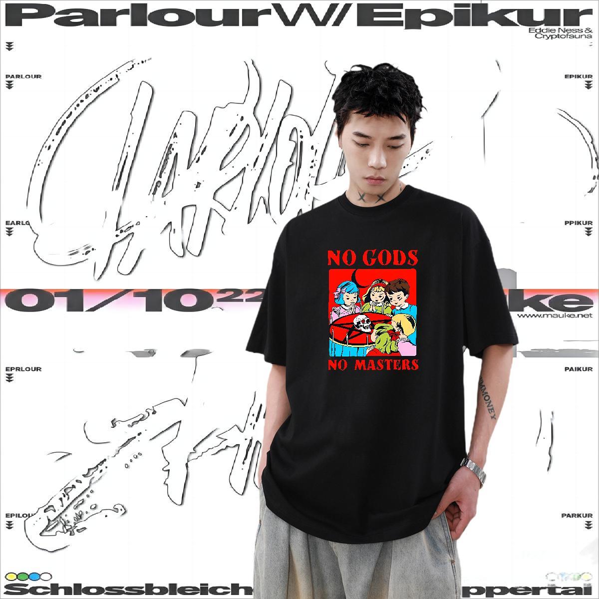 Custom Mens T Shirts skull Clothings 230g Cotton Street wear Hip Hop Popular Black White Breathable Tshirts