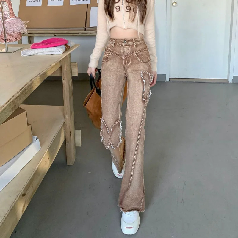 Neploe Streetwear Y2K Vintage Wide Leg Trousers Butterfly Spring Harajuku tie Bell-Bottoms Stretch Casual High Waist Pants 240807