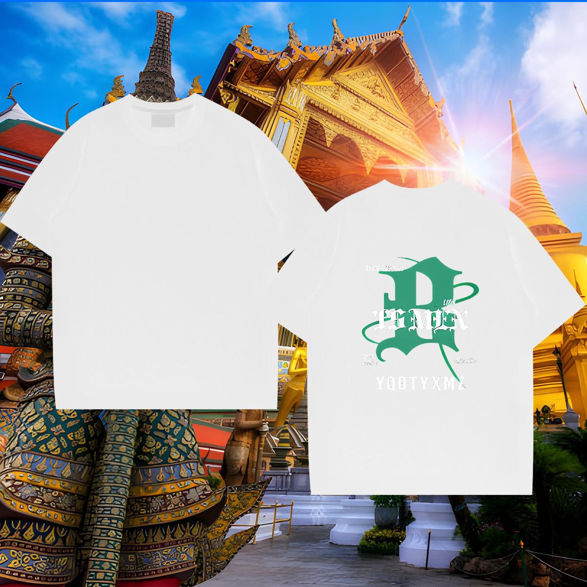 New Designer T shirt letter Tees 230g Cotton Street wear Hip Hop TOP Quality Cartoon Print Breathable Short Sleeve Men Tops Tees