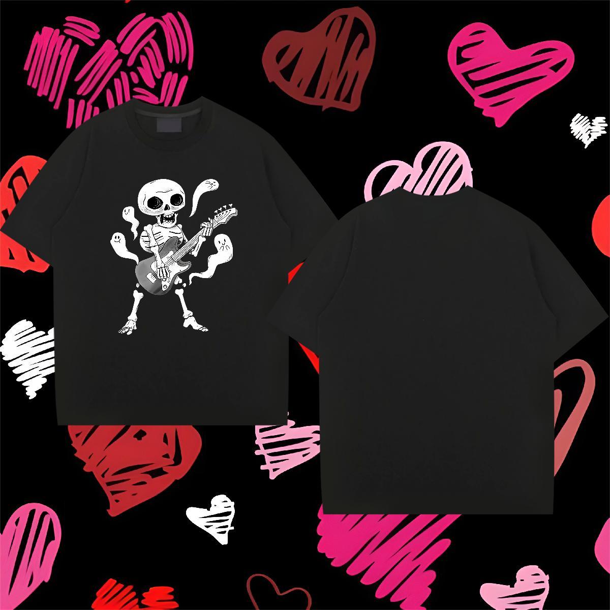 Stylist T Shirts Men skull Top Tees 100% Cotton 230g Casual Daily Wear Classic Skull Pure Cotton Men Tops Tees