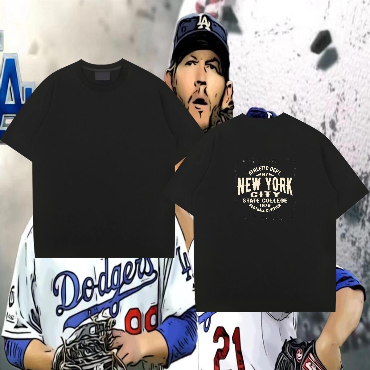 Wholesale T Shirts Men letter Tops Tees 100% Cotton 230g Daily Outfit Cool Cartoon Printing L-4XL Pure Cotton Tshirts