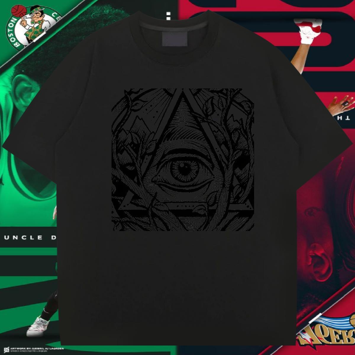 2024 Summer T-Shirts for Men eye of the devil Tees 230g 100% Cotton Spring Summer Wholesale Custom Anime Short Sleeve Soft Mens Tshirts