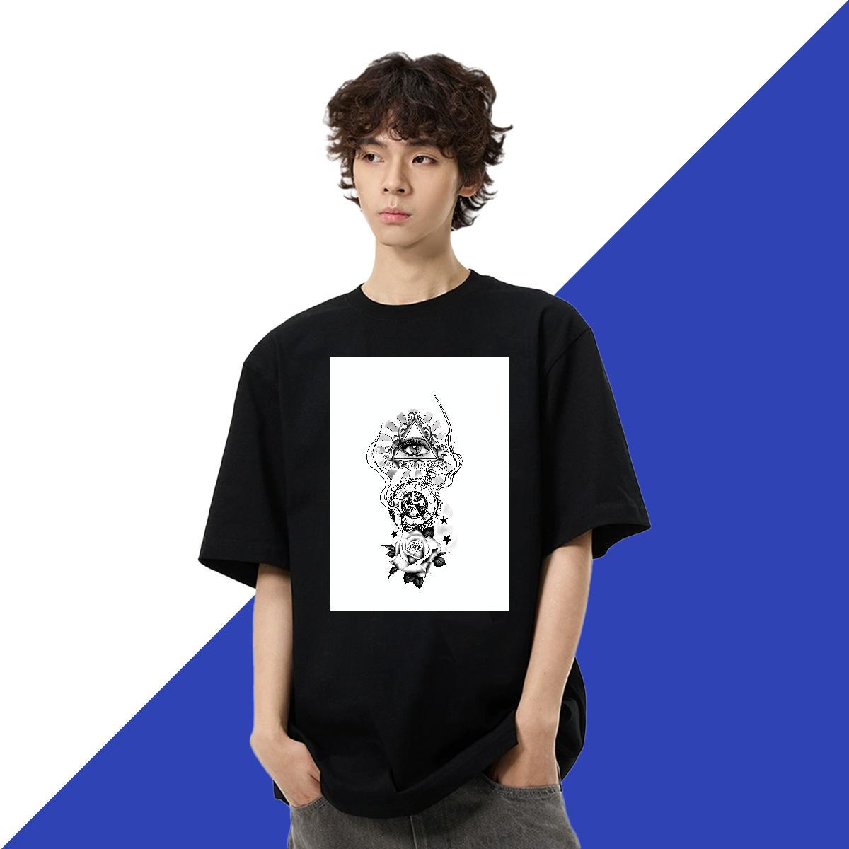 DIY T Shirt For Man eye of the devil Tops 230g 100% Cotton Daily Wear Designer Cartoon Printing L-4XL O-Neck Short Sleeve Tshirt for Man Woman