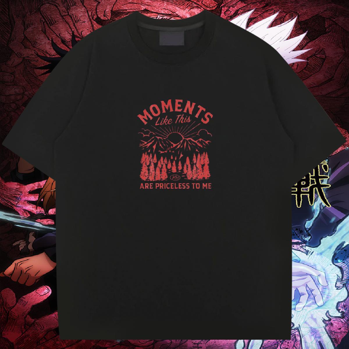DIY T-Shirts mountains Wear 100% Cotton 230g Sport Comfortable DIY Logo Oversized Breathable Short Sleeve Men Tops Tees