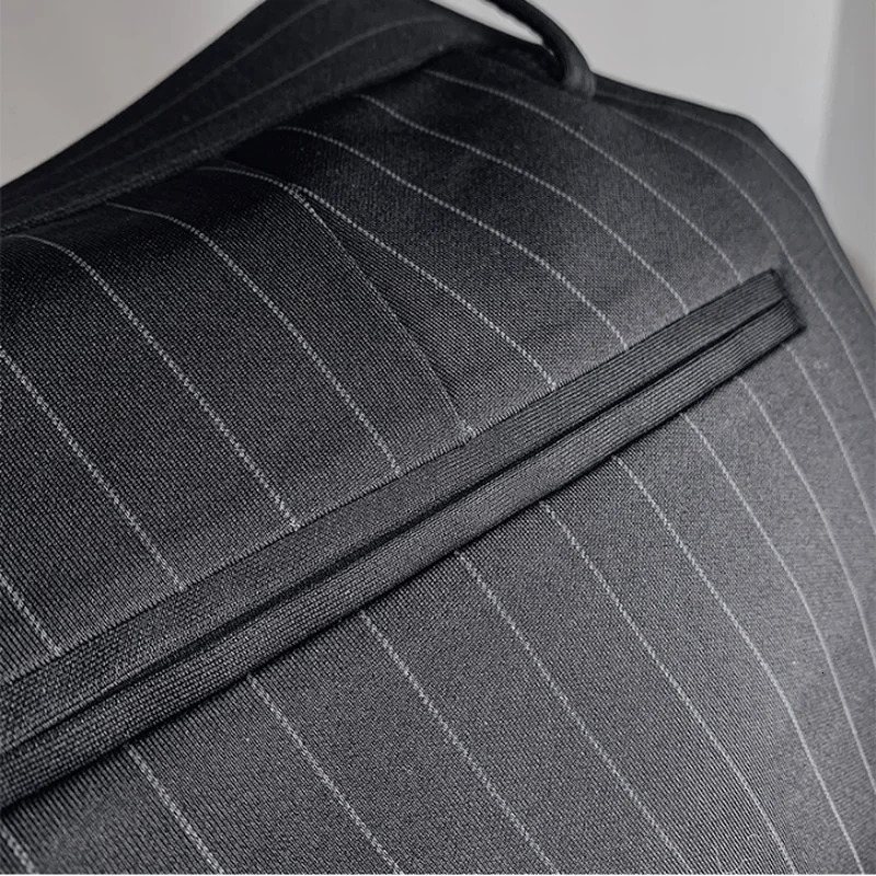 Mens Striped Suit Pants Ankle Trousers Formal High Quality Business Fashion Casual Clothing Black Dress 240806