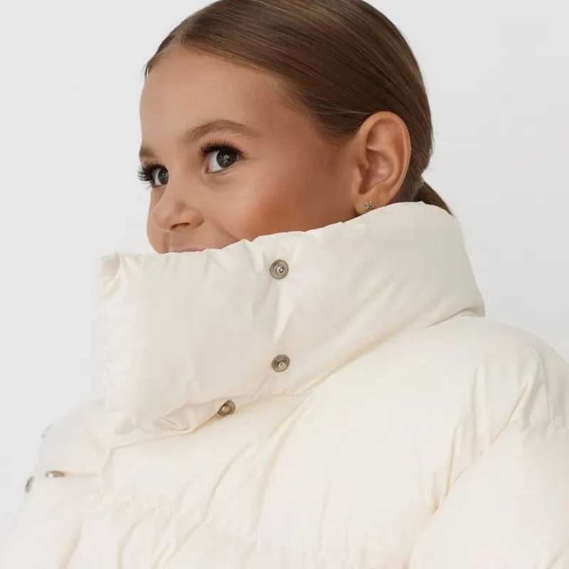 Fashion baby boys and girls cotton apron jacket thick winter childrens coat stand collar warm coat solid loose baby clothing 3-12Y X2411151