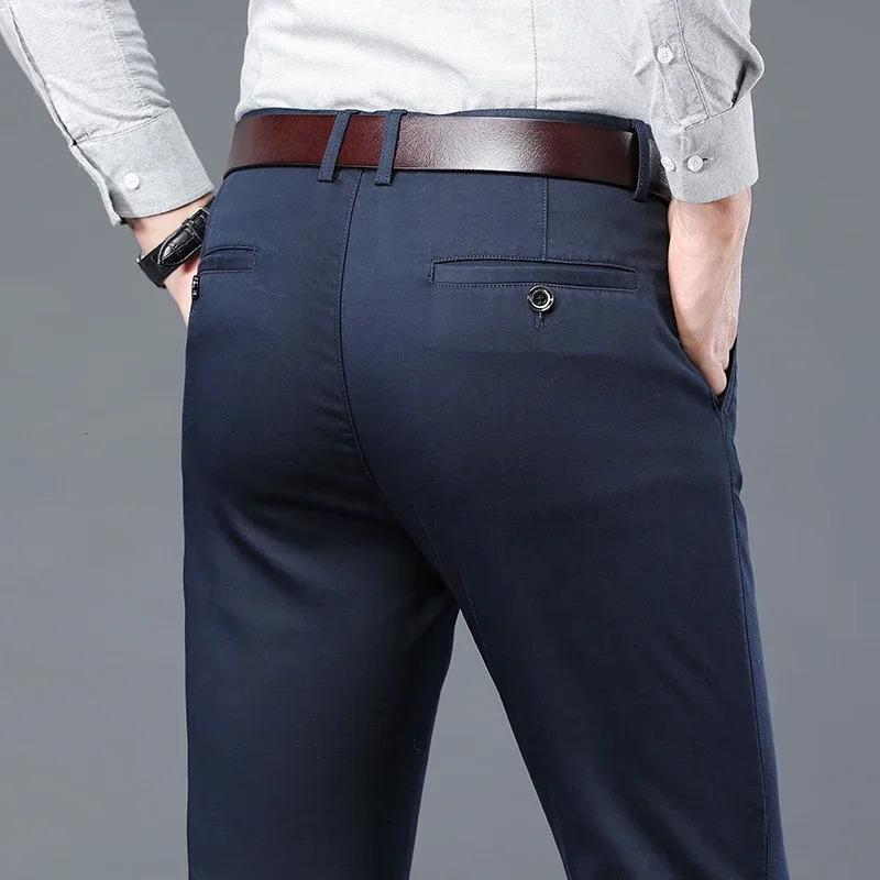 Suit Pants Spring Mens Trousers Fashion Casual Slim Business Office Male Wedding Party Work Pant Classic Large 40 240806