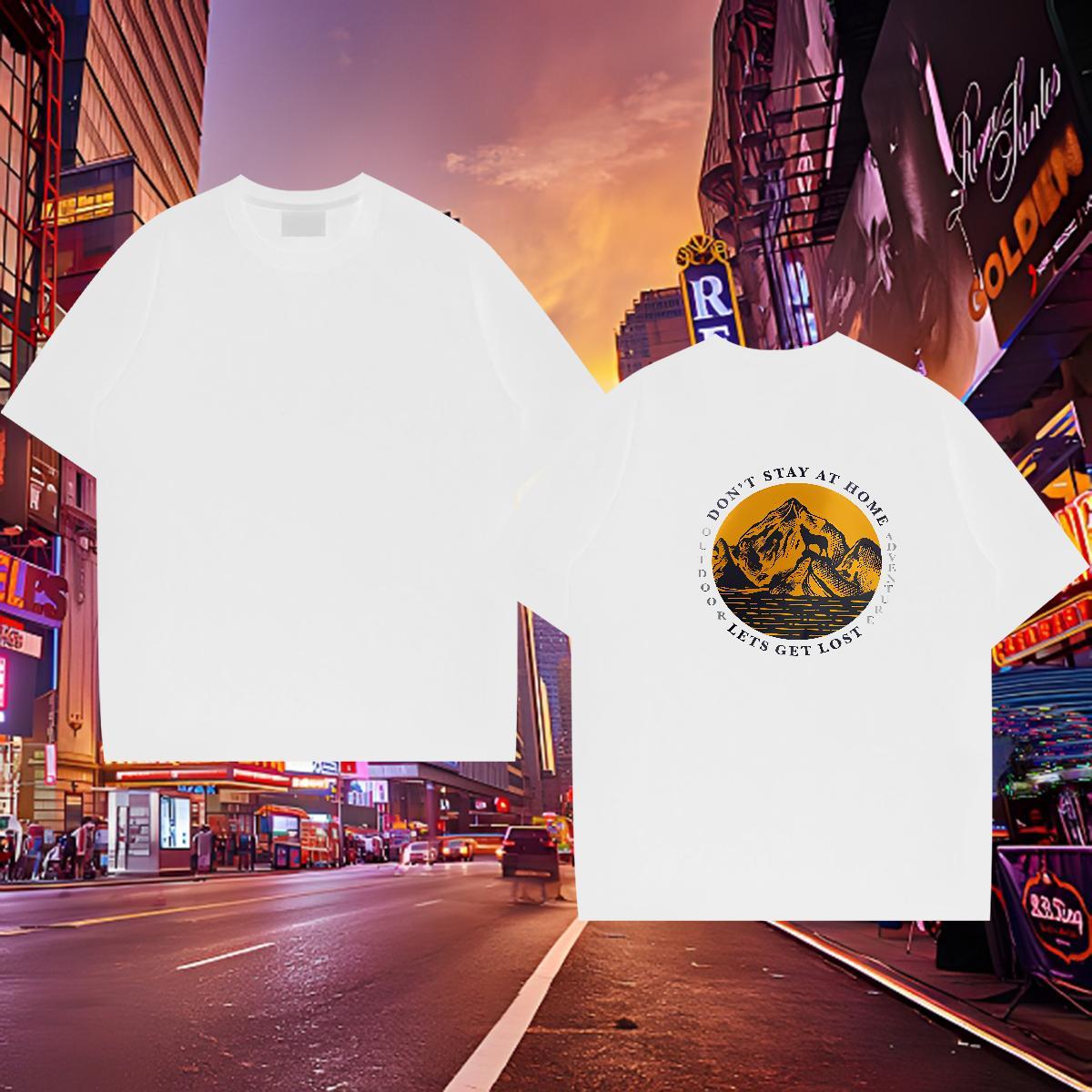 2024 New T shirt mountains Wear 230g 100% Cotton Street TOP Quality Custom Big Size O Neck Short Sleeves Men Tshirts