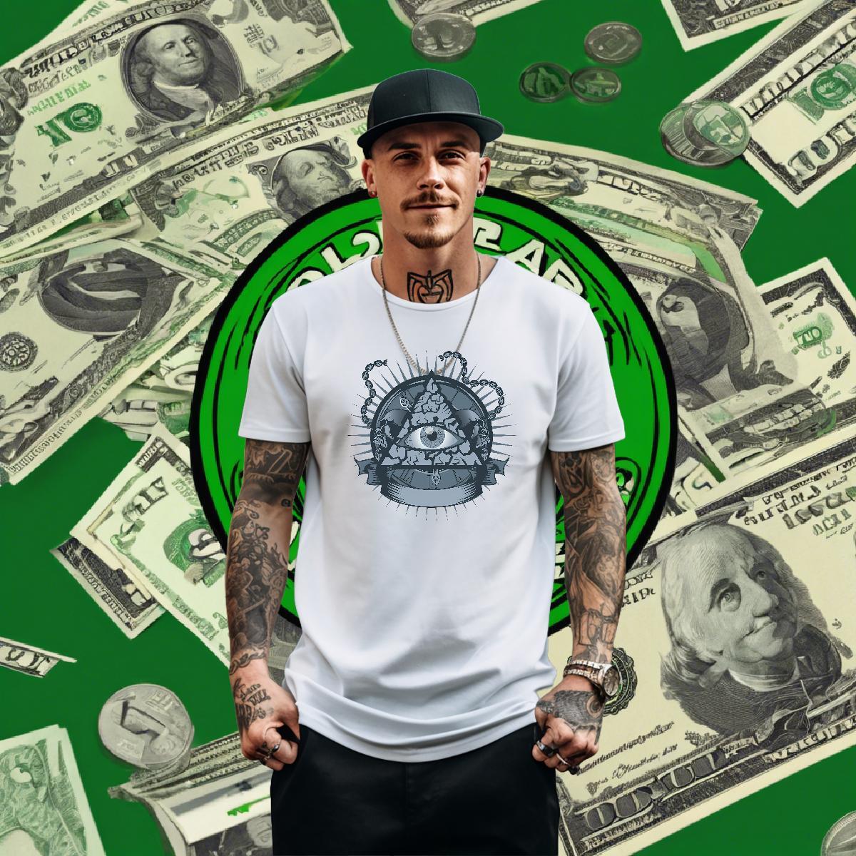 2024 Summer T shirt eye of the devil Tee Shirt 100% Cotton 230g High Street Hip Hop Cool DIY Printed Crew Neck Men Tees