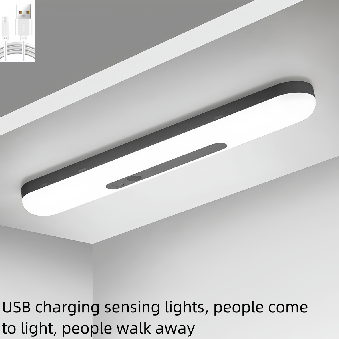 Smart LED Strips for Closet Illumination - Self-Adhesive Wireless Induction Lights Compatible with Any Surface via Magnetic Suction, Rechargeable via 