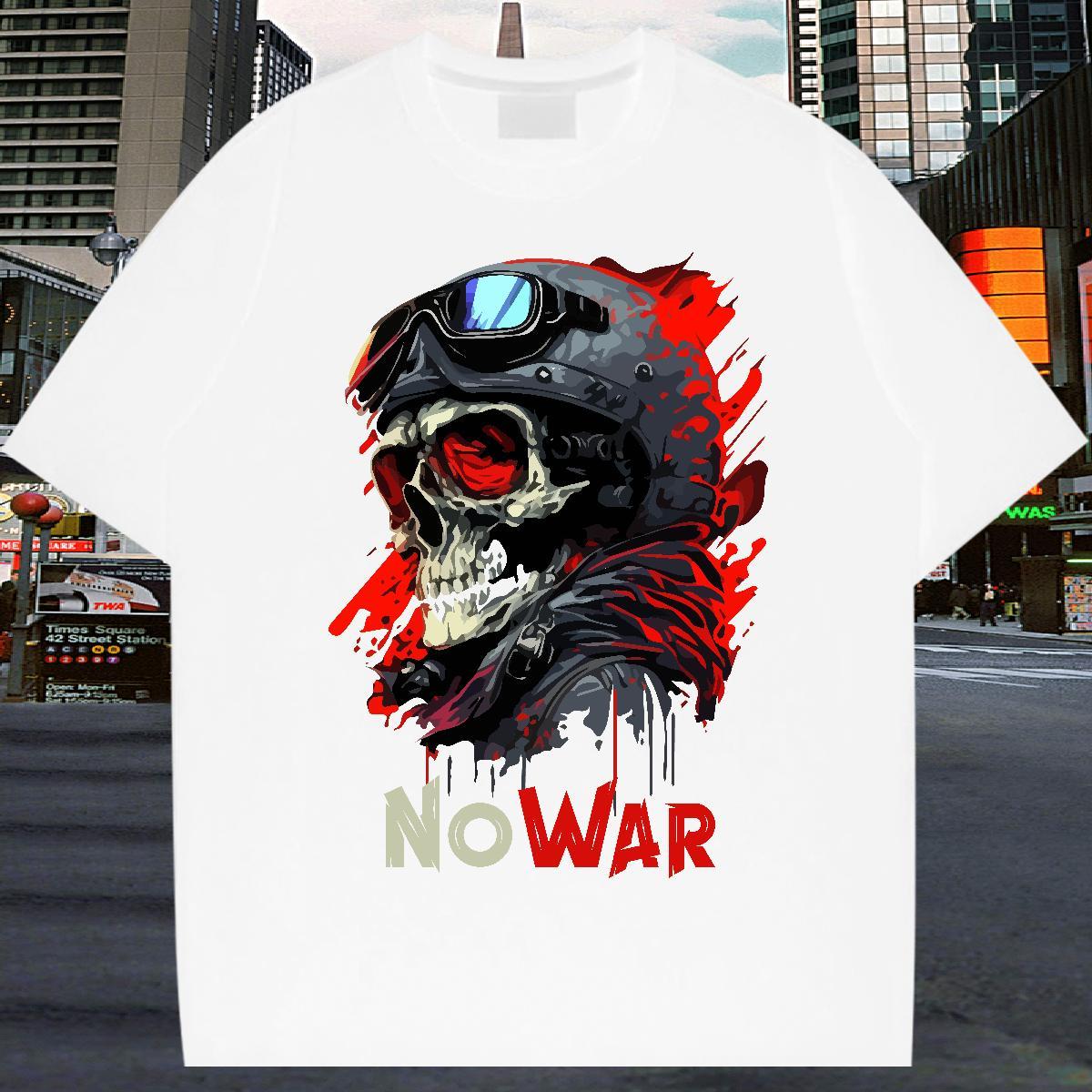 2024 Summer Man T Shirts skull Wear 230g Pure Cotton Sport Classic DIY Anime Round Neck Short Sleeve Men Clothes T-Shirt