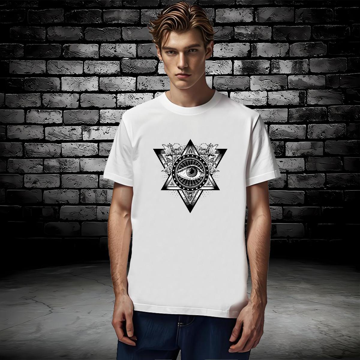 2024 New Mens T Shirts eye of the devil Tops Shirt 230g 100% Cotton Home Outdoor Brand Custom Printed Round Neck Short Sleeve Couples T Shirts