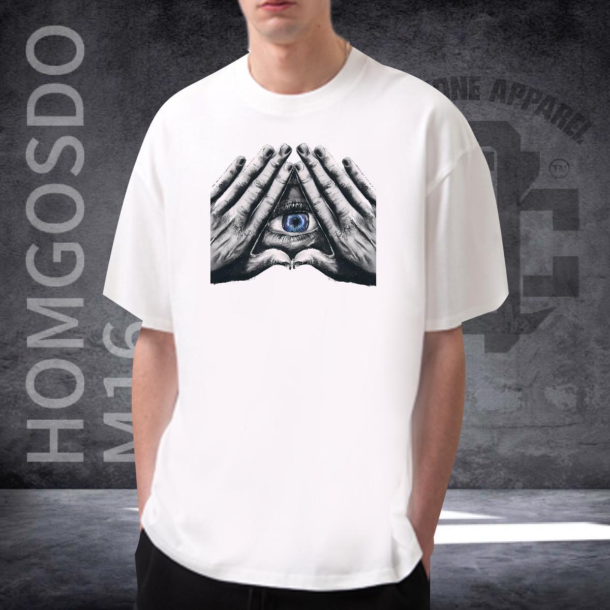 Factory Direct Man T Shirts eye of the devil Tops Tees 230g Cotton Street Loose Skull Breathable Men Tops Tees