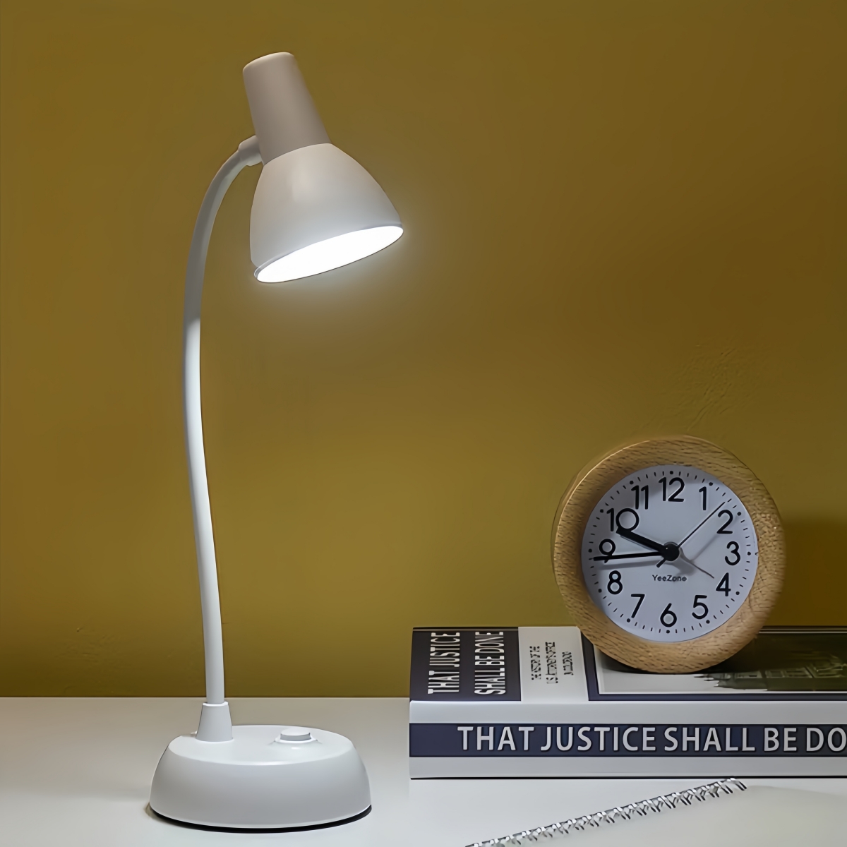 Portable Bedside Desk Lamp - Energy-Efficient LED Reading & Writing Lighting Solution for Study Areas (Requires 3AA Batteries)