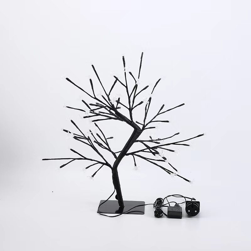 Cross border hot selling simulation cherry blossom remote control color changing plug-in rainbow tree light Christmas decoration small tree light