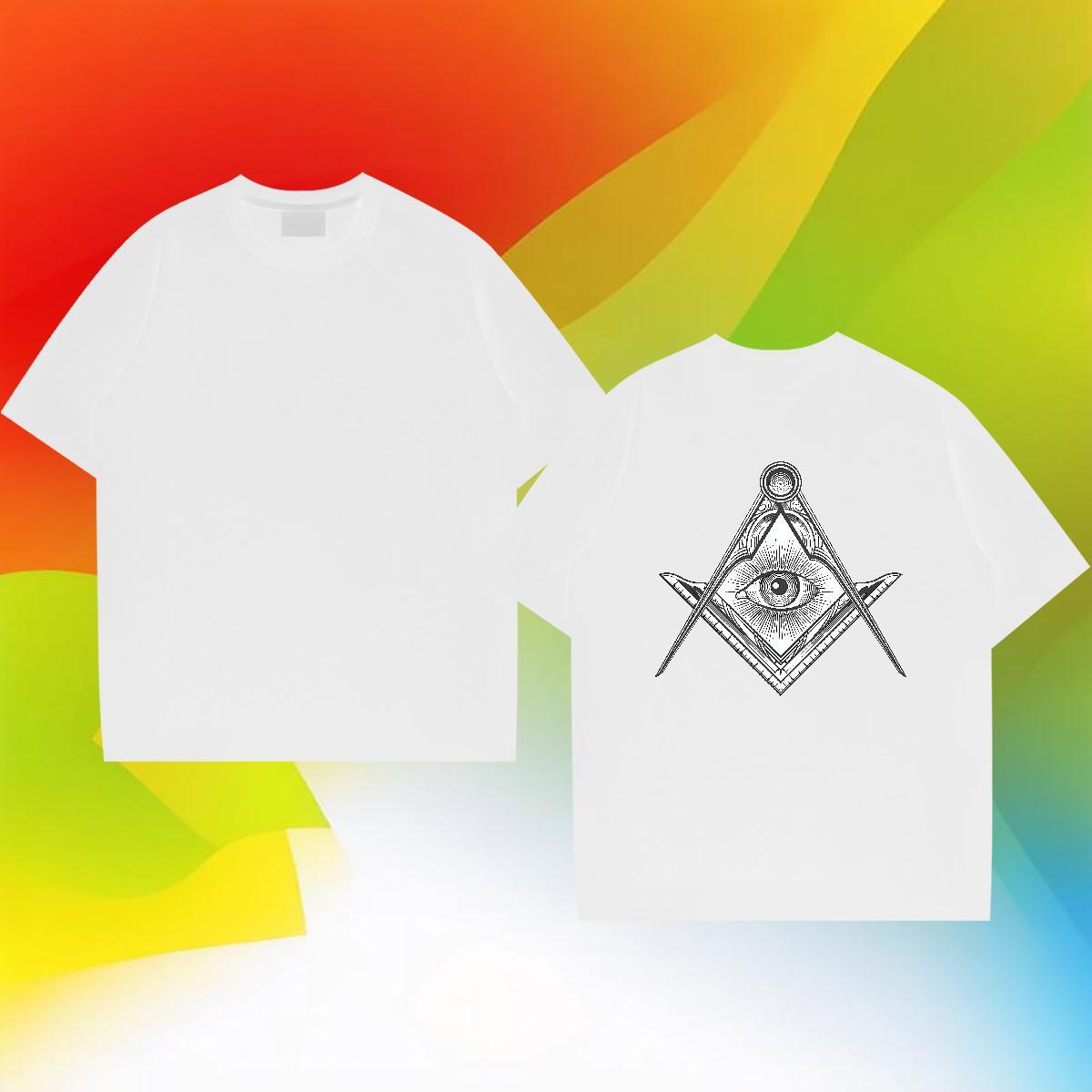 2024 DIY Men T Shirts eye of the devil Clothes 230g Pure Cotton Casual Brand DIY Printed Short Sleeve Soft Couples T Shirts