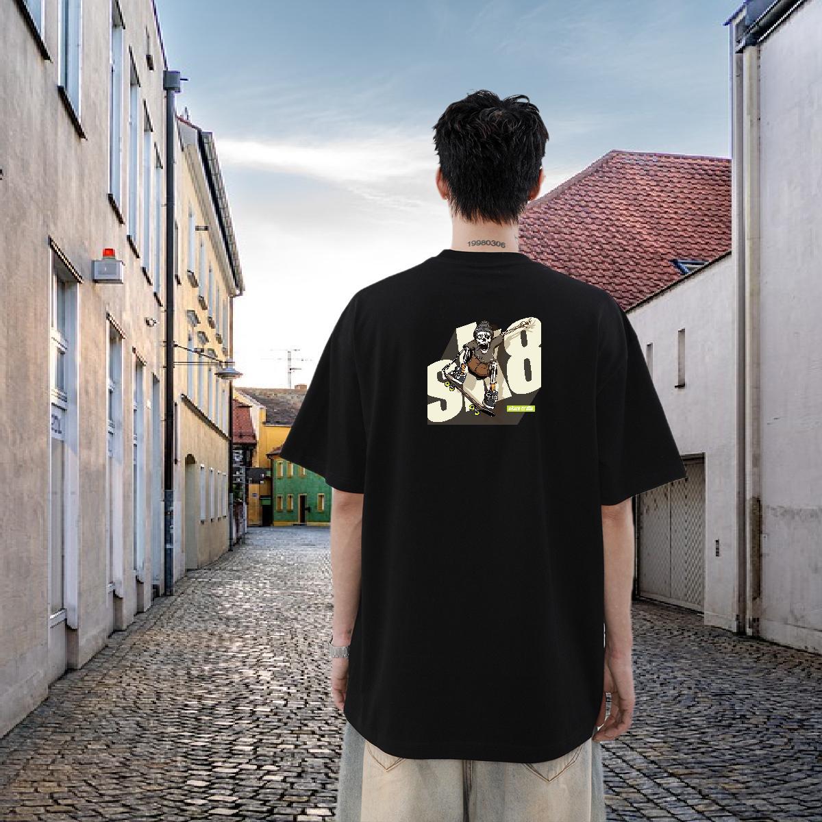 Stylist T-Shirts for Men skull Tshirts 230g 100% Cotton Summer Casual Classic Customized Breathable Soft Mens Tshirts