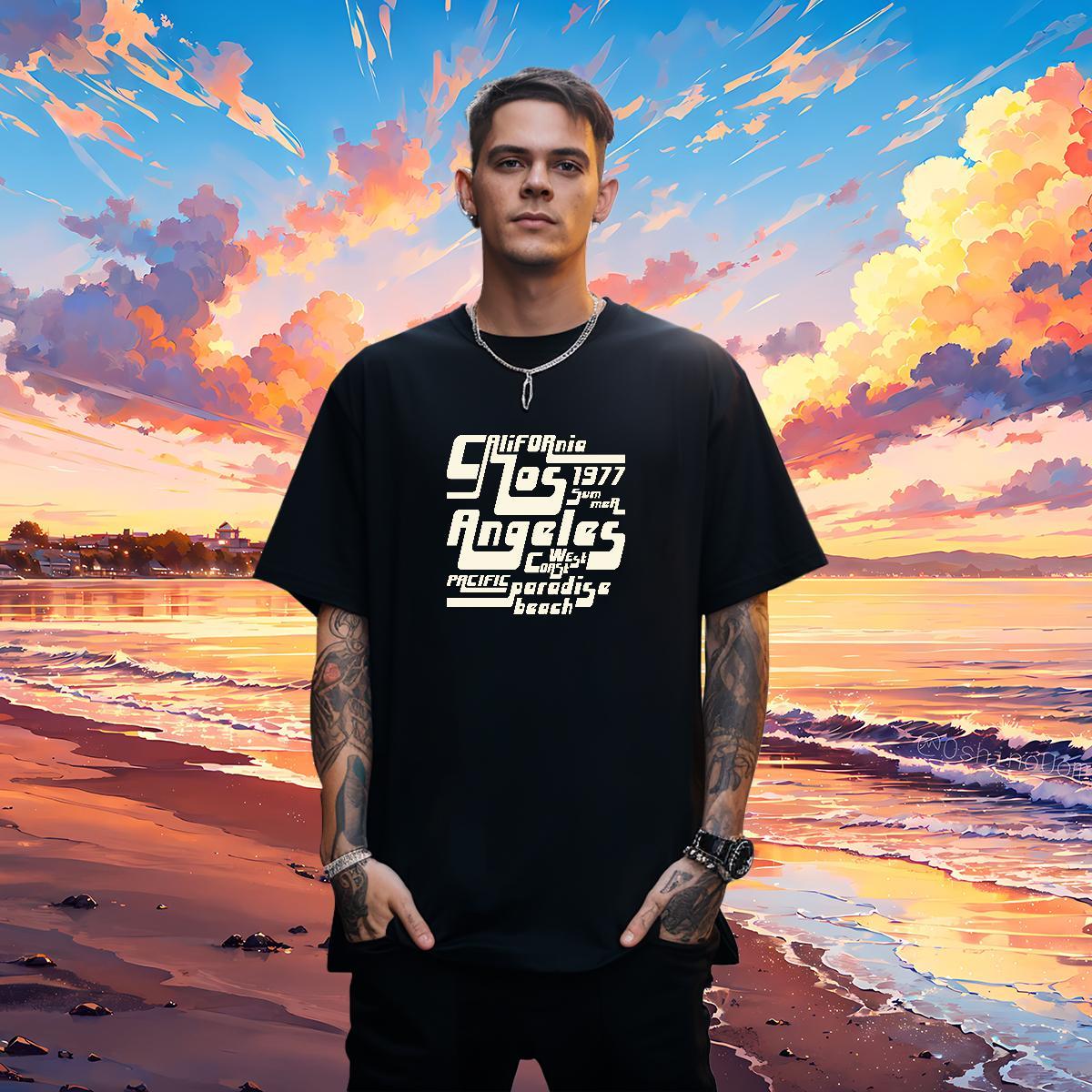 Casual New T Shirts Men letter Tee Shirt 100% Cotton 230g Casual Daily Wear Cool Customized Print Breathable Men Tops Tees