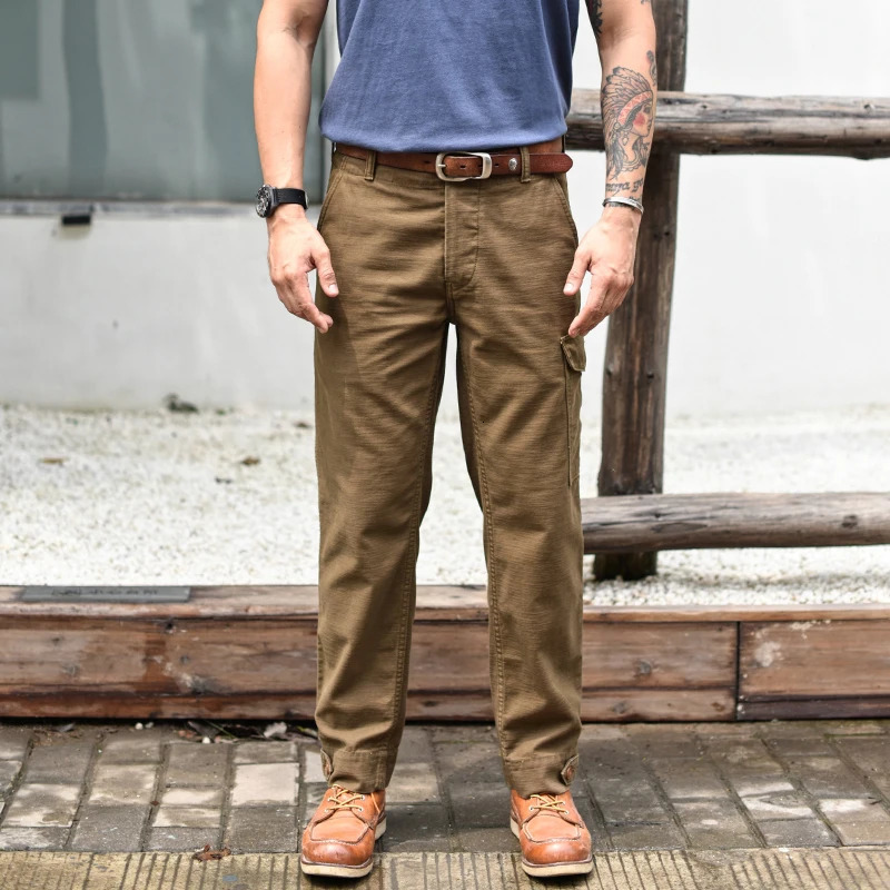 Sauce Zhan Mans Pants Aviatorss Trousers Cargo Baker Satin Cotton Regular Fit 240806